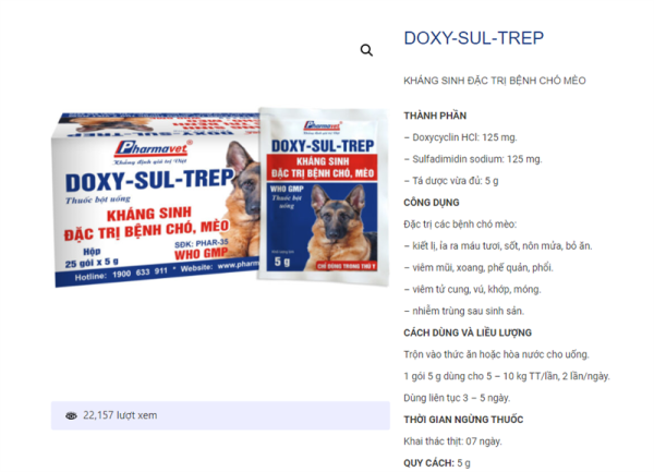 Drich Doxy Sul Trep 5gr - Hộp 25 gói - Ảnh 3