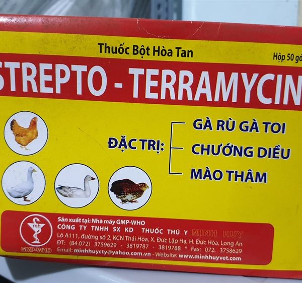 Minh Huy Strepto Teramycin (Gà rù, Gà Toi) 10g (50 gói/hộp) - Hộp