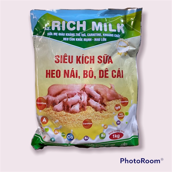 VIAVET RICH MILK - SIÊU KÍCH SỮA HEO NÁI 1kg - Gói 5in1