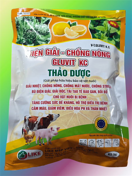 LIKE ĐIỆN GIẢI - CHỐNG NÓNG GLUCO KC THẢO DƯỢC 1kg - Gói 5in1