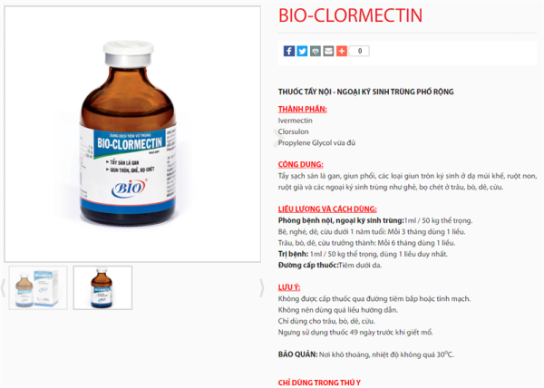 BIO CLORMECTIN - Tẩy Giun và Sán - Lọ 50ml - Ảnh 2
