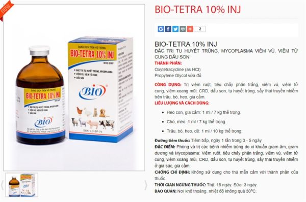 BIO TETRA 10% - 100ml - chai - Ảnh 2