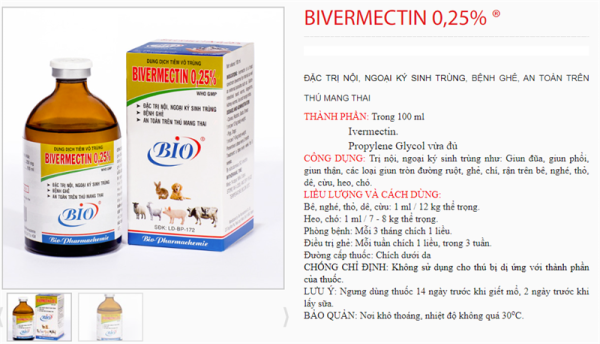 BIVERMECTIN 0.25% - Thùng 25 chai - Ảnh 4