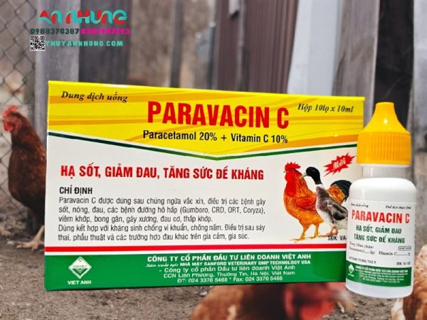 Viavet Paravacin C Oral 10ml - hạ sốt, giảm đau - Hộp 10 lọ - Ảnh 2