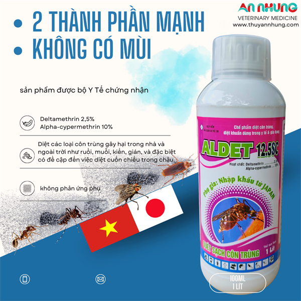 ALDET 12.5 SC 1lit - 2 thành phần, Không mùi - Lọ 1 lit