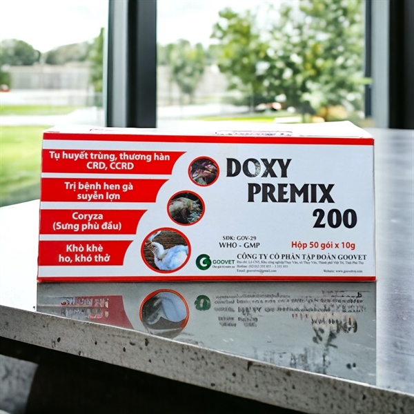 Goovet Doxy Premix 200 10gr - hộp 50 gói