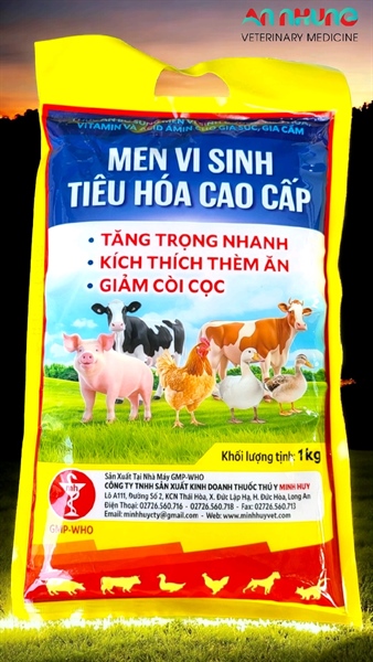 MINH HUY MEN ENZYM - VI SINH TIÊU HÓA CAO CẤP 1kg - MEN VÀNG - Gói 1kg