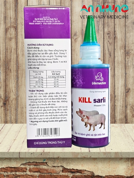 VMD Kill sarli ( Đặc trị bệnh ghẻ và rận trên heo) 100ml - Lọ