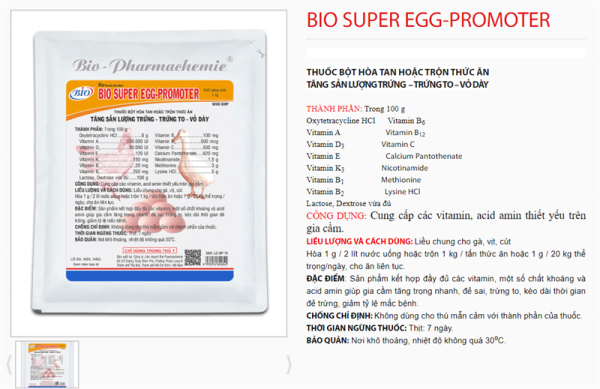 Bio Supper Egg Promoter 100gr - Gói - Ảnh 2