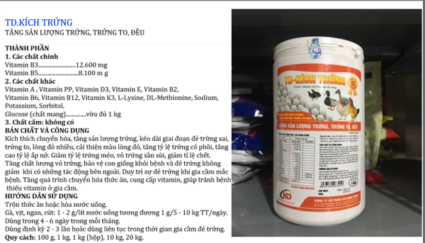 TD KÍCH TRỨNG 1kg - Lon 1kg - Ảnh 2