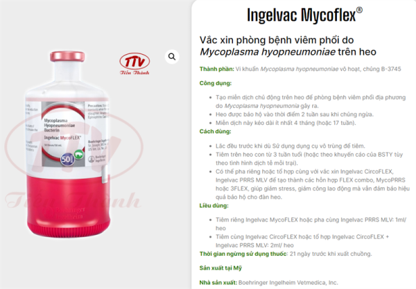 VACCINE BOEHRINGER MYCO - Lọ 100 liều - Ảnh 3