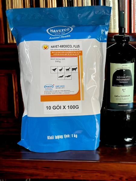 NAVET AMOXICOL PLUS 1kg - Amox 20% Colis 120tr - Gói 10in1