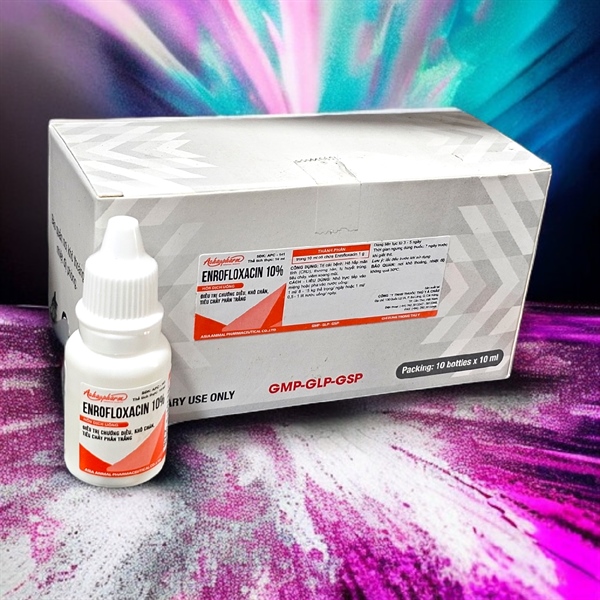 Á Châu Enrofloxacin 10% ORAL 10ml - Chướng diều, khô chân, sã cánh - Lọ 10ml