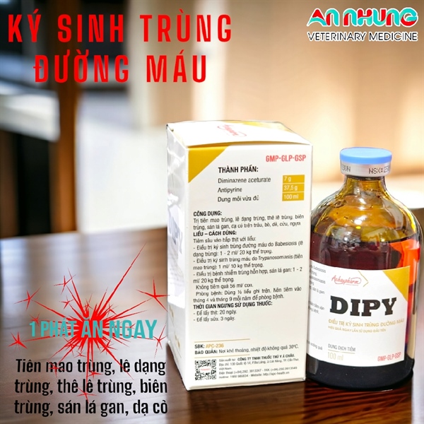 Á Châu DIPY - Ký sinh trùng đường máu, Sán Lá Gan 100ml - Lọ