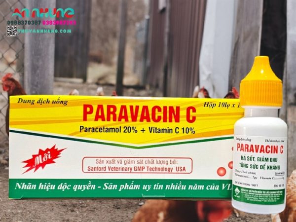 Viavet Paravacin C Oral 10ml - hạ sốt, giảm đau - Hộp 10 lọ
