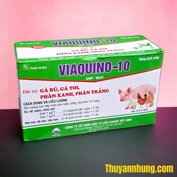 VIAVET Quino 10 (Gà rù, gà toi) Oral 10ml - Hộp 10 lọ