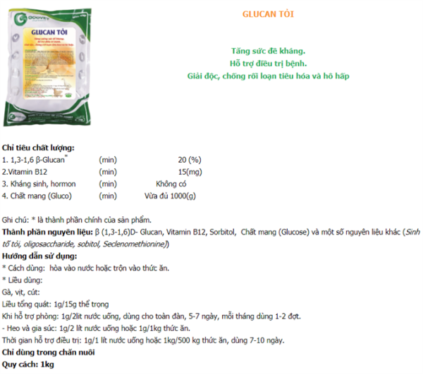 GOOVET GLUCAN TỎI - Gói 1Kg - Ảnh 3