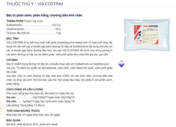 VIAVET Costrim 100gr - Hộp 10 gói - Ảnh 2