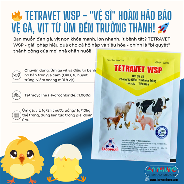 Sagophar Tetravet wsp 50gr - Úm gia cầm cao cấp - Gói