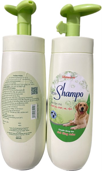 VMD Shampo Chó lông màu - xanh 300ml - diệt ve, rận, bọ, chét, chấy, rận, ghẻ