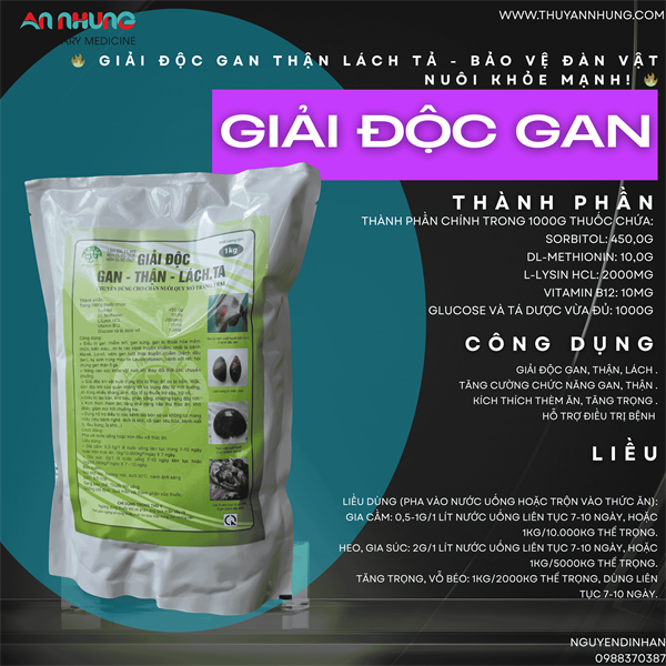 NThái GIẢI ĐỘC GAN THẬN LÁCH 1Kg - Gói 10in1