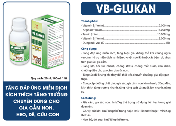VB GLUCAN (tăng lực, Beta 1,3/1,6‐D) 1 lít - Can - Ảnh 5