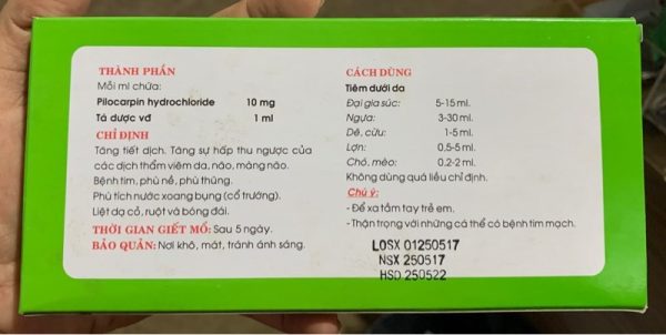 HANVET PILOCARPIN 1% - Ông 5ml - Hộp 10 ống - Ảnh 3