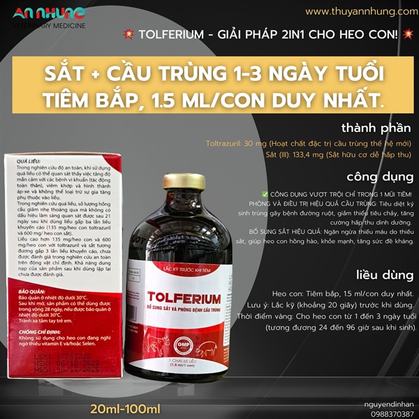 AGRI TOLFERIUM - Sắt, cầu trùng - Thùng 48 chai