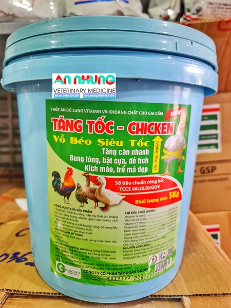GOOVET TĂNG TỐC CHICKEN NEW Xô 5kg/10in1 - Xô 5kg