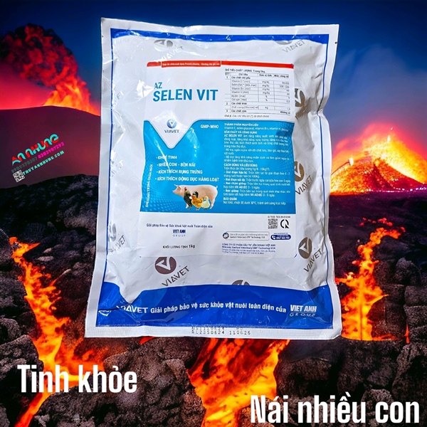 VIAVET AZ SELEN VIT 1kg - Khỏe nọc, tốt nái - Gói 10in1