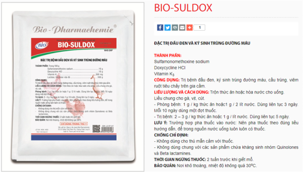 Bio Suldox 100g đặc trị Đầu Đen và Ký sinh trùng đường máu - Gói - Ảnh 3