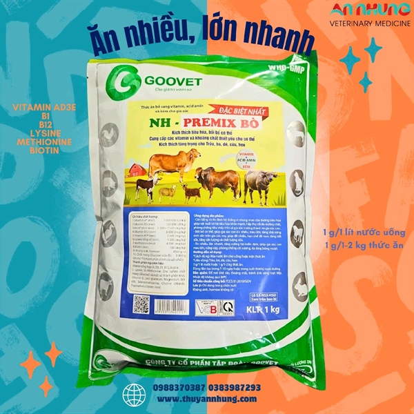 GOOVET PREMIX BÒ 1kg - Gói 1Kg