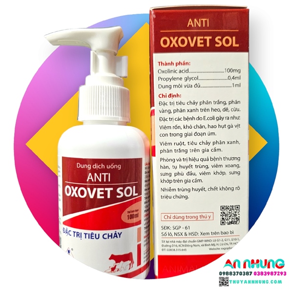 Sagophar Anti Oxovet Sol (đỏ) 100ml - Chai