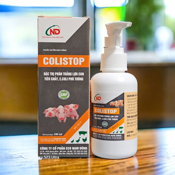 ND COLISTOP Oral 100ml - Phân trắng lợn con - Lọ 100ml