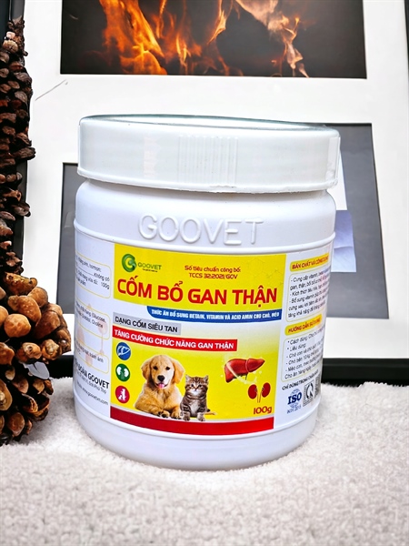 Goovet Cốm Bổ Gan Thận 100gr - thuốc bổ dành cho thú cưng pet - Hũ