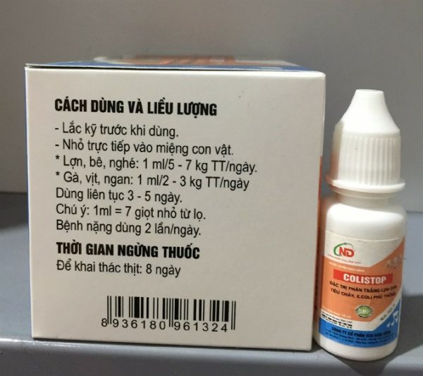 ND ColiStop Oral 10ml - Đặc trị phân trắng lợn con - Lọ - Ảnh 3