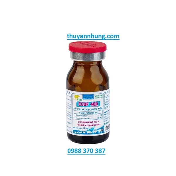 G.V Ecof 400 5ml - Cypermethrin TRỊ VE, MẠT, GIÁN, KIẾN - Lọ