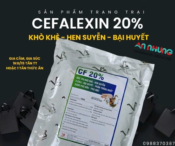 VB CF 20%( CEFALEXXIN 20%) - 1kg - Gói 10in1