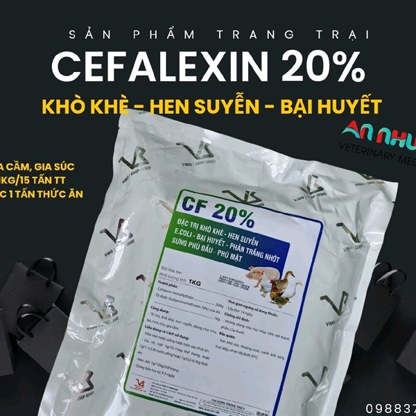 VB CF 20%( CEFALEXXIN 20%) - 1kg - Gói 10in1