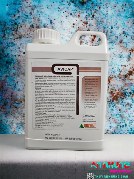 AGRI AVICAP 1 Lít - Calci Chống bại liệt, vỏ trứng dày - Can 1 lít