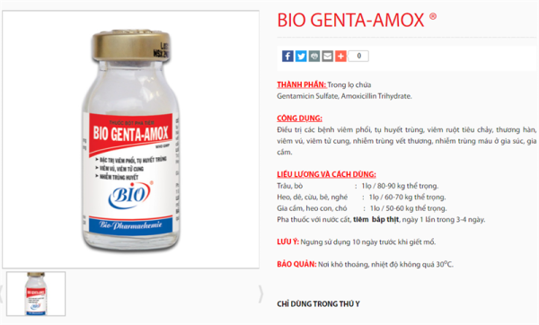 Bio Genta Amox 10ml - Lọ - Ảnh 3