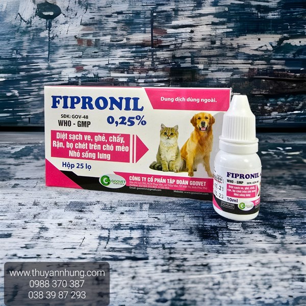 Goovet Fipronnil 0.25% (nhỏ sống lưng) 10ml - Lọ
