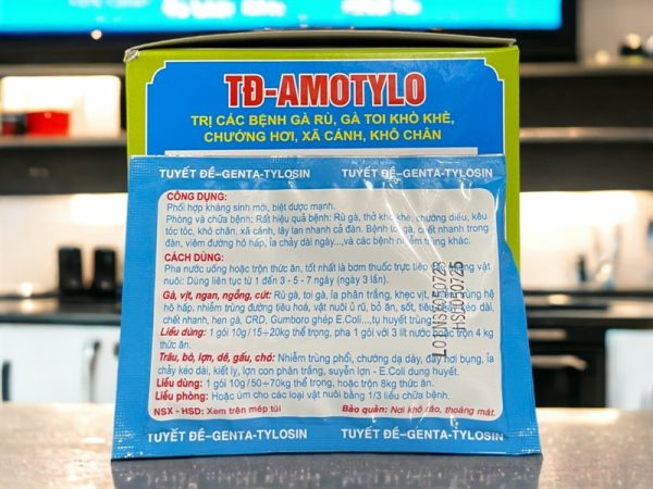 TD Amox 10gr - Gà rù, Toi, khô chân sã cánh - Hộp 50 gói - Ảnh 3