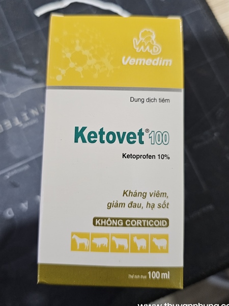 VMD KETOVET 100 - Vàng - Ketoprofen 10% - Chai 100ml