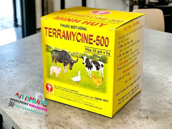 Minh Huy Teramycine 500 Bạc 5gr - Hộp 25 gói