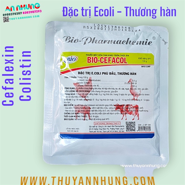 Bio Cefacol 100gr - Đặc trị Ecoli, Thương Hàn - Gói