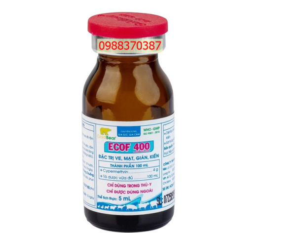 G.V Ecof 400 5ml - Cypermethrin TRỊ VE, MẠT, GIÁN, KIẾN - Lọ - Ảnh 3