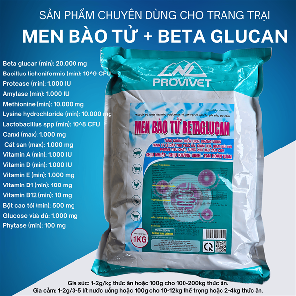 KPL MEN BÀO TỬ BETA GLUCAN ADE 1kg(5in1)