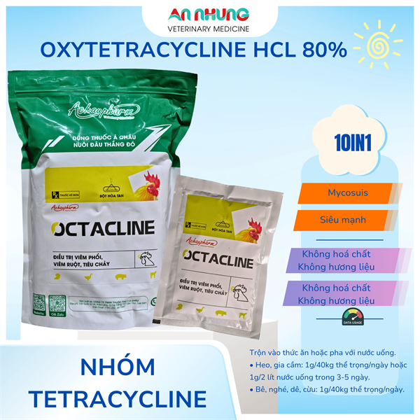 Á Châu OCTACLINE ( Oxytetracylin 80%) 1kg - Gói 10 in 1