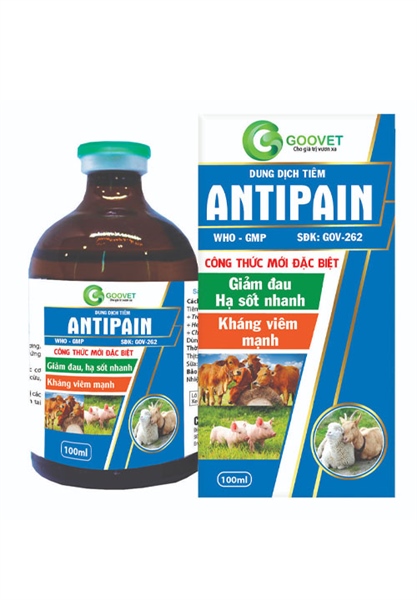 Goovet Antipain 20ml - Hạ sốt, giảm đau, kháng viêm (3in1: Analgil, Paracetamol và Diclofenac) - Chai 20ml